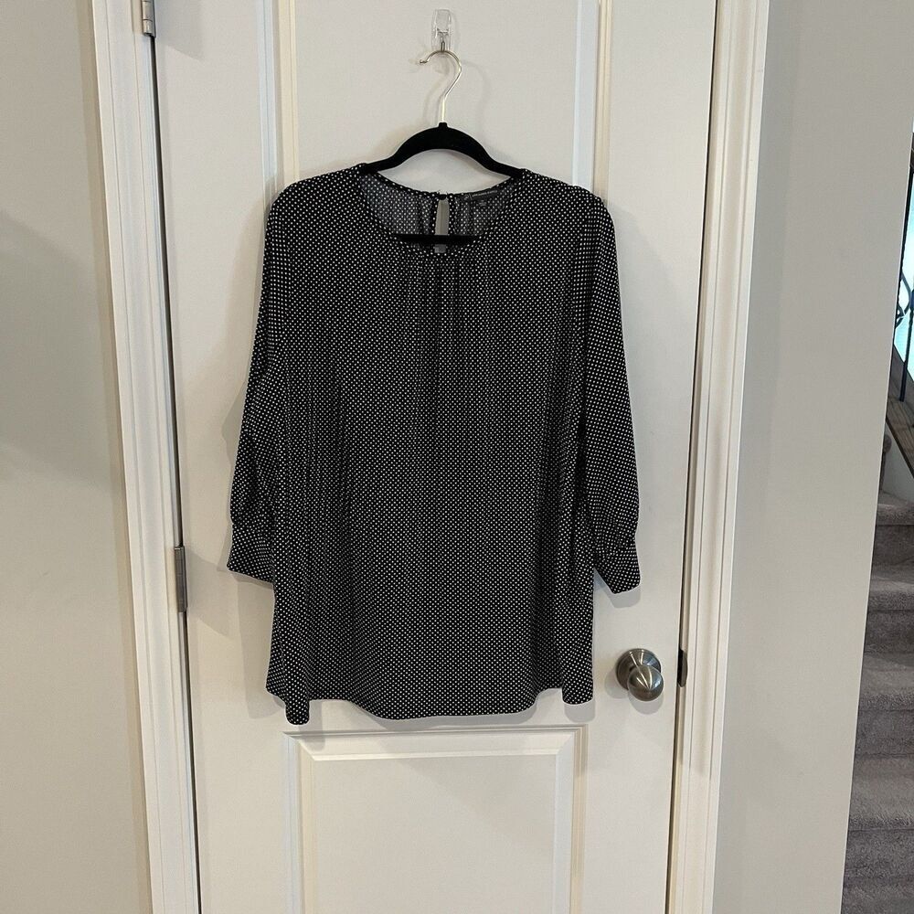 Adrianna Papell Women’s Blouse 1X Polka Dot